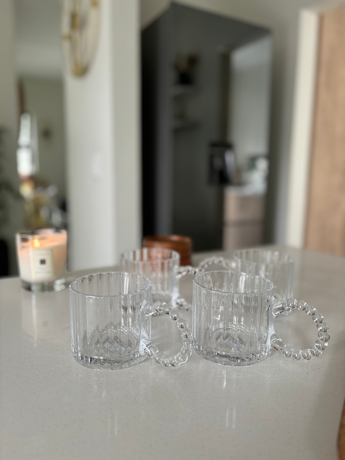 Cloud ring glass mug set
