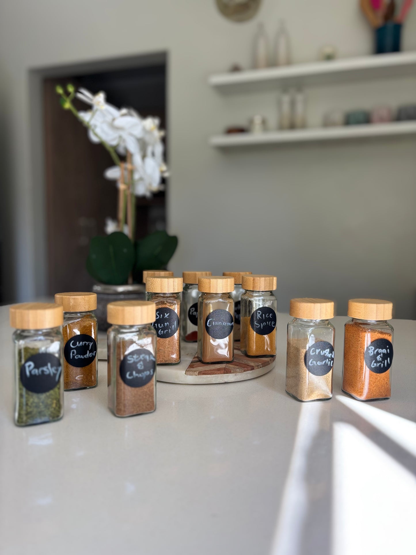 12 Spice Shaker Set Erasable Labels