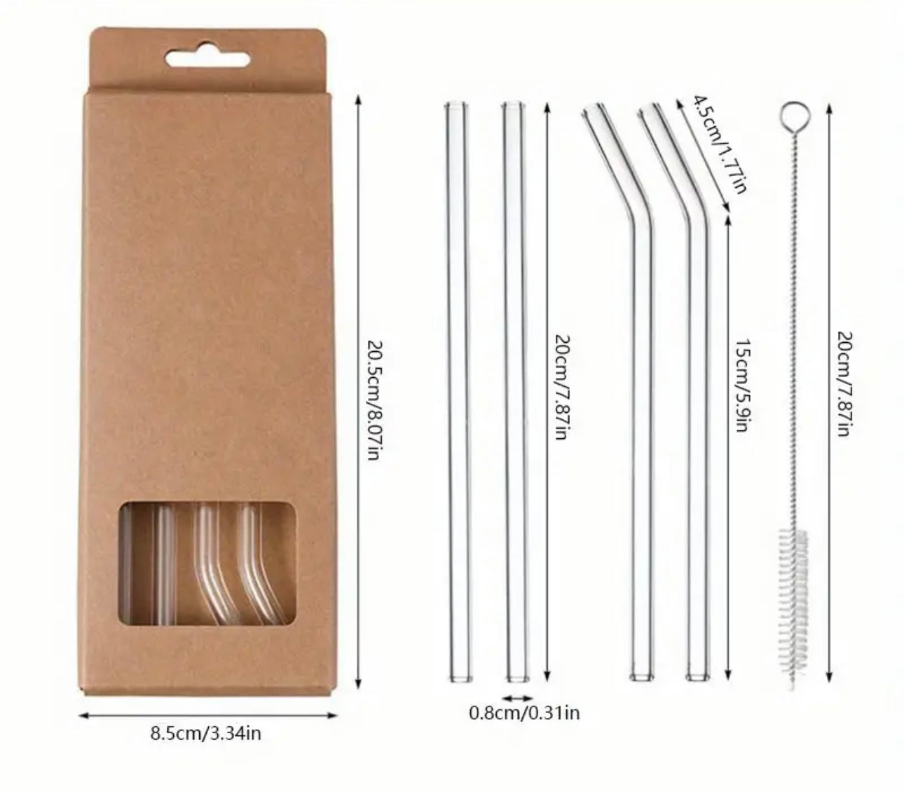 Glass straw set