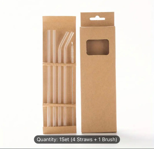 Glass straw set