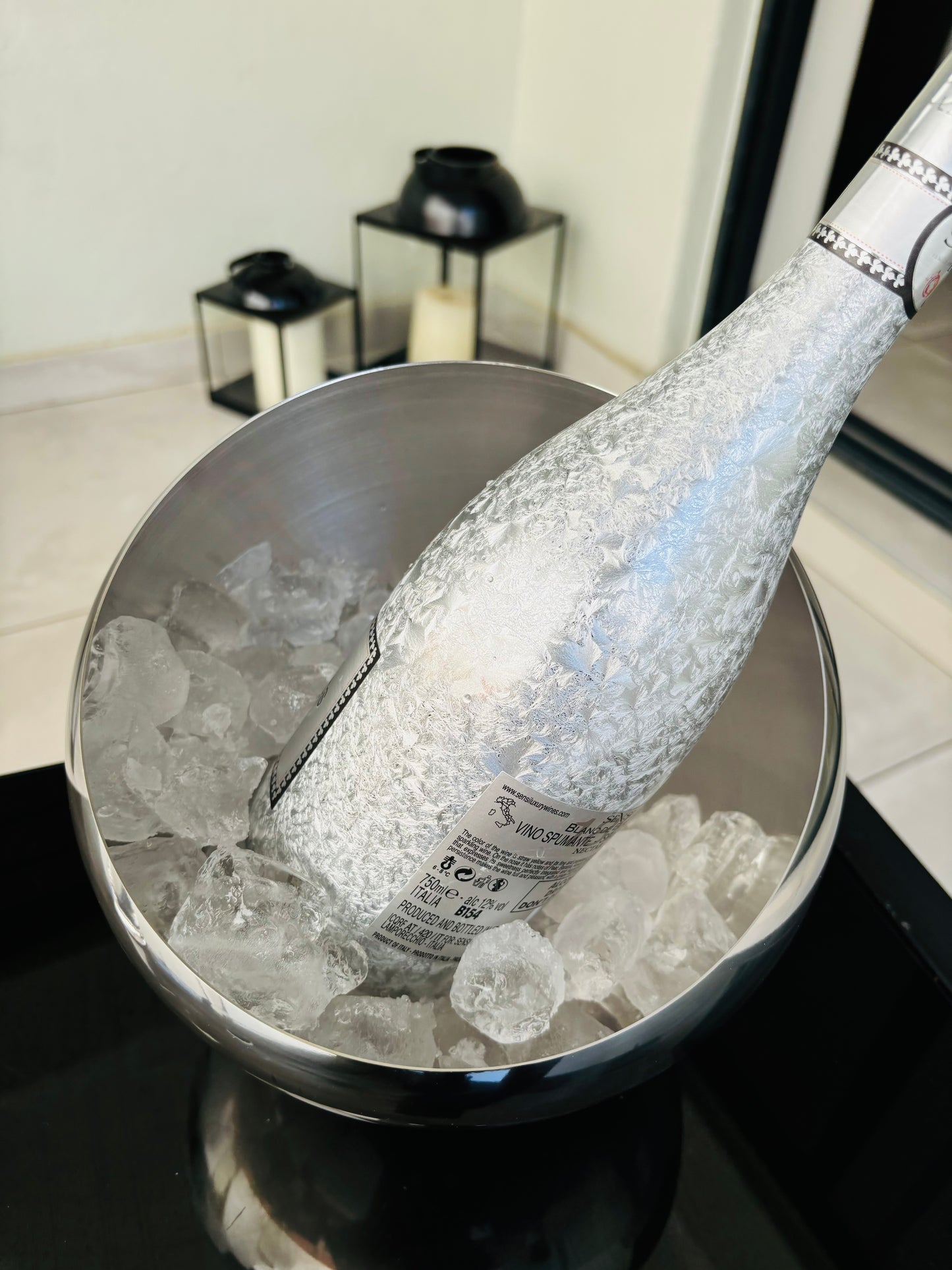 Zinny slanted ice bucket - Silver