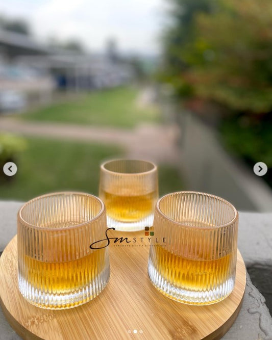 Roller whiskey glasses
