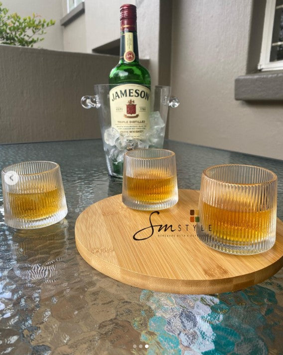 Roller whiskey glasses