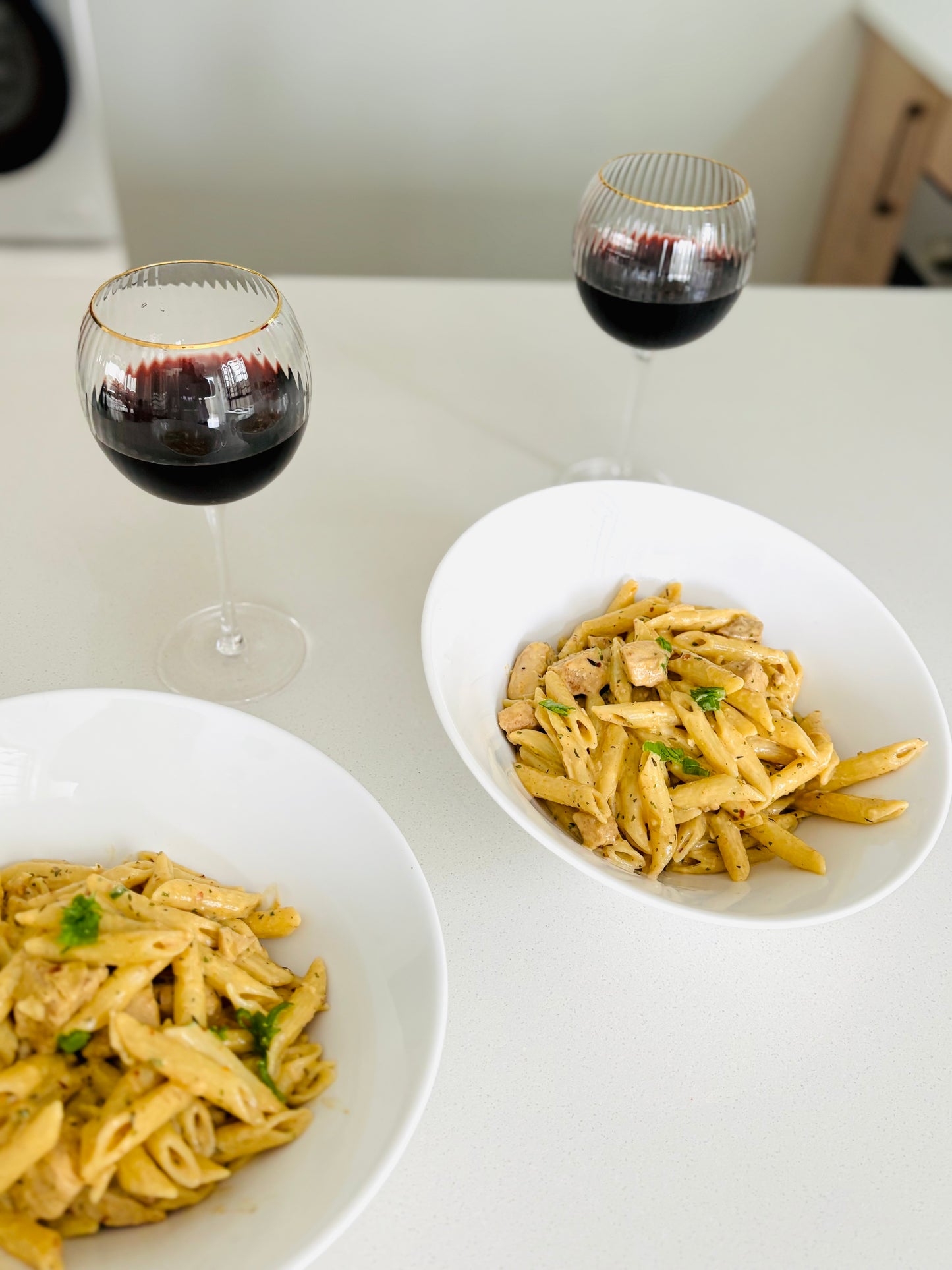 Modern slanted bowls