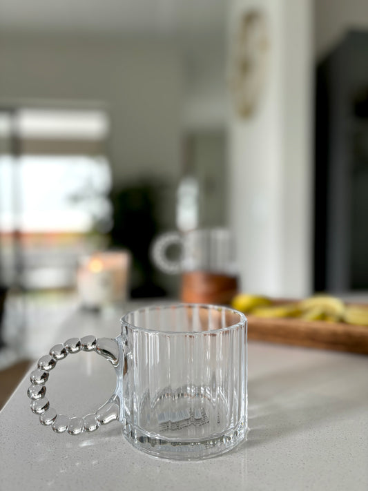 Cloud ring glass mug set