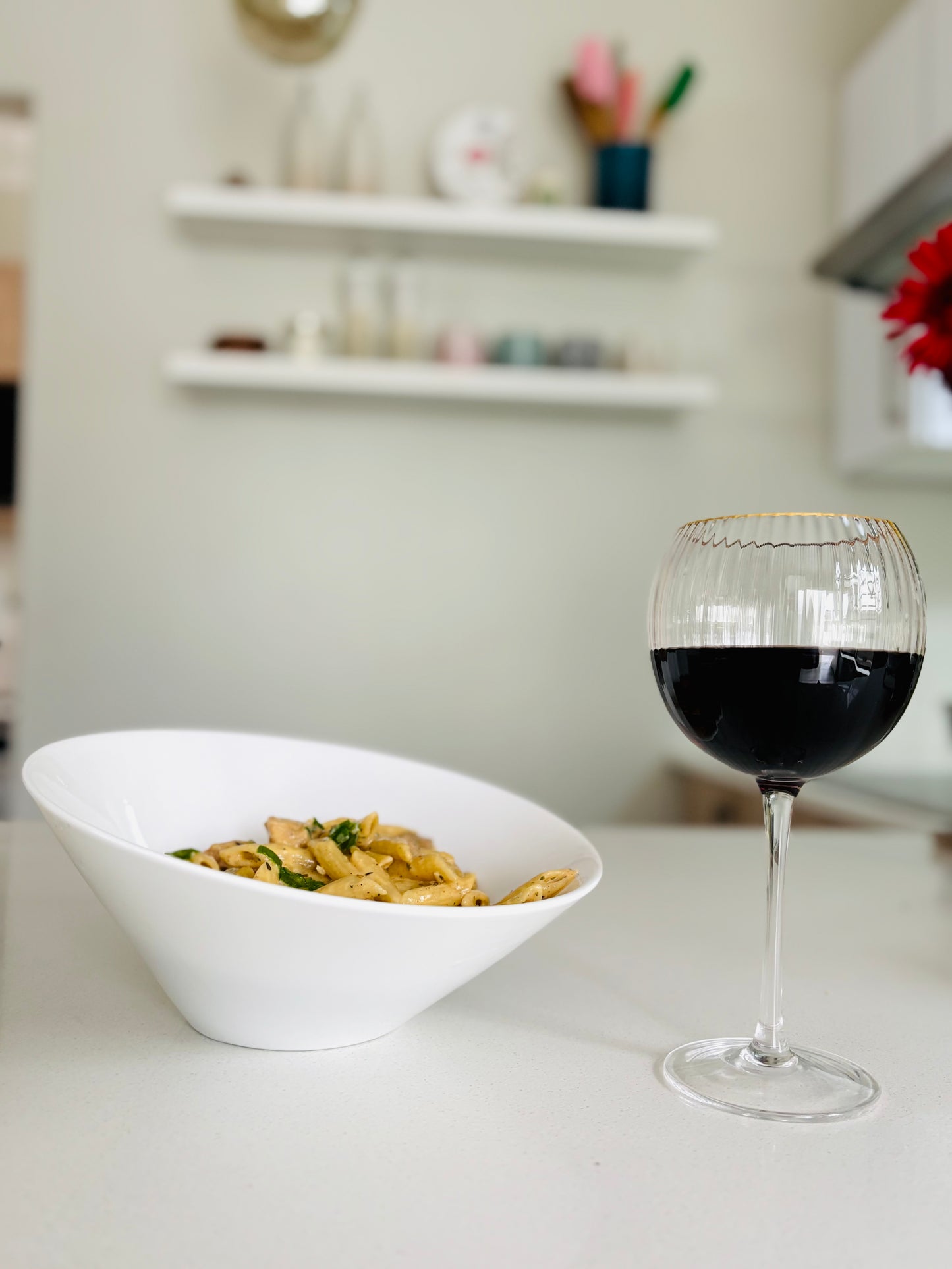 Modern slanted bowls