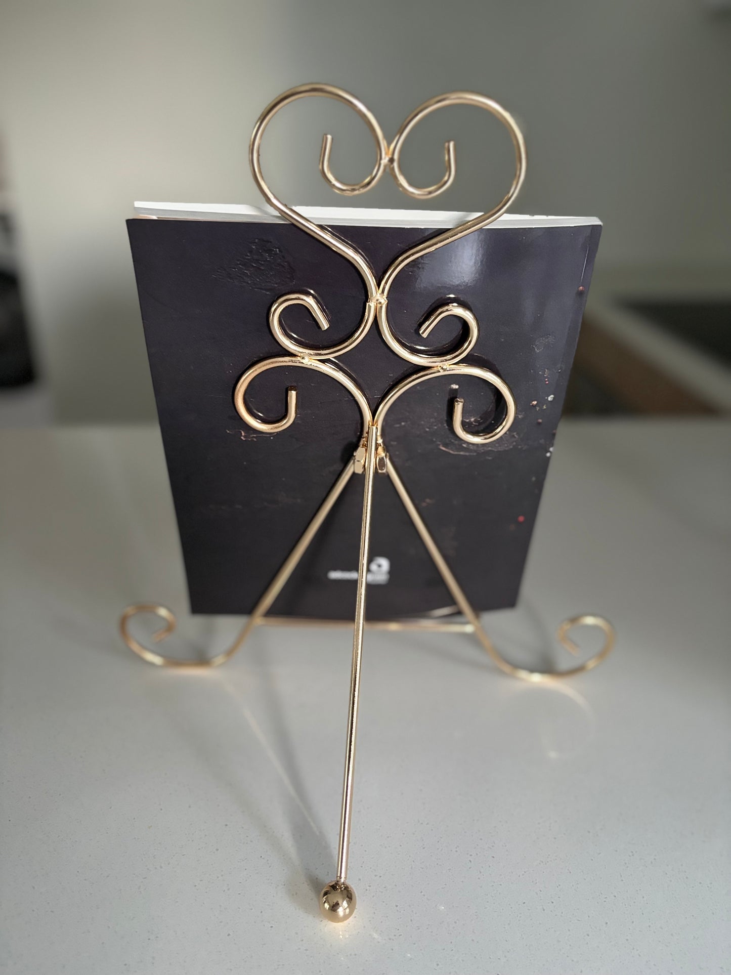 Sleek recipe table display shelf