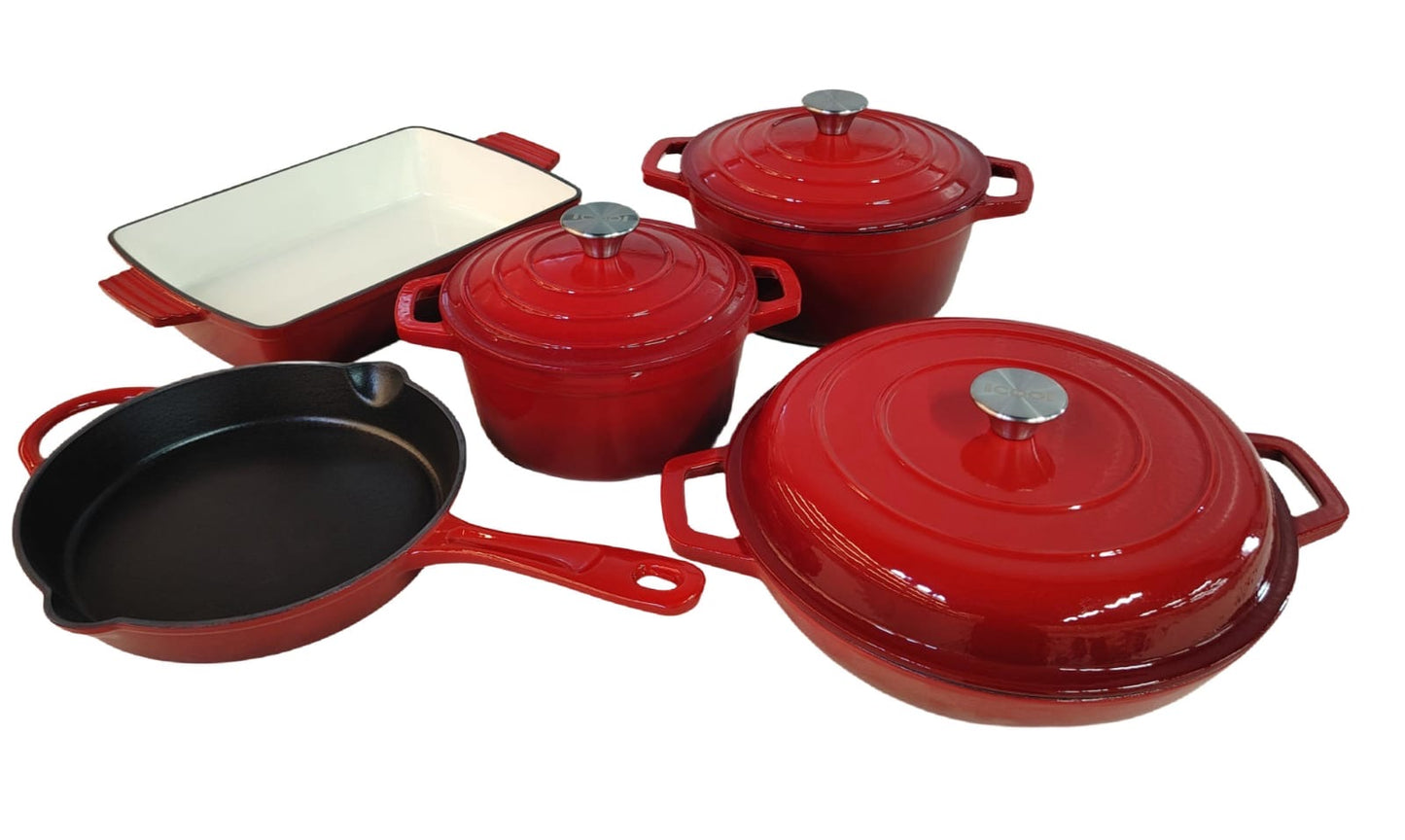 8 piece cast iron pots