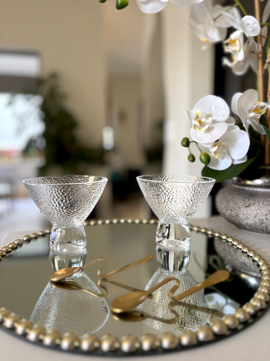 Thick stem dessert bowls