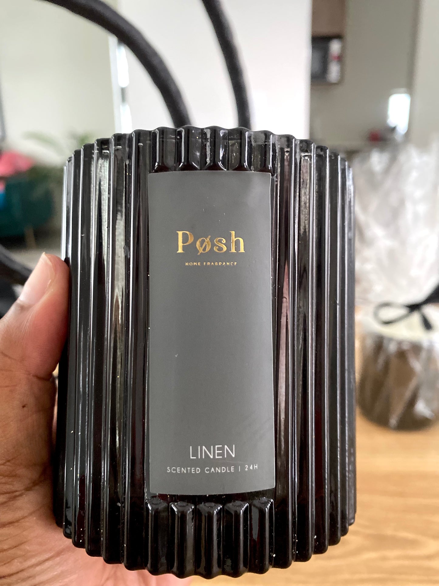 Scented wrapped candles in a luxury glass jar