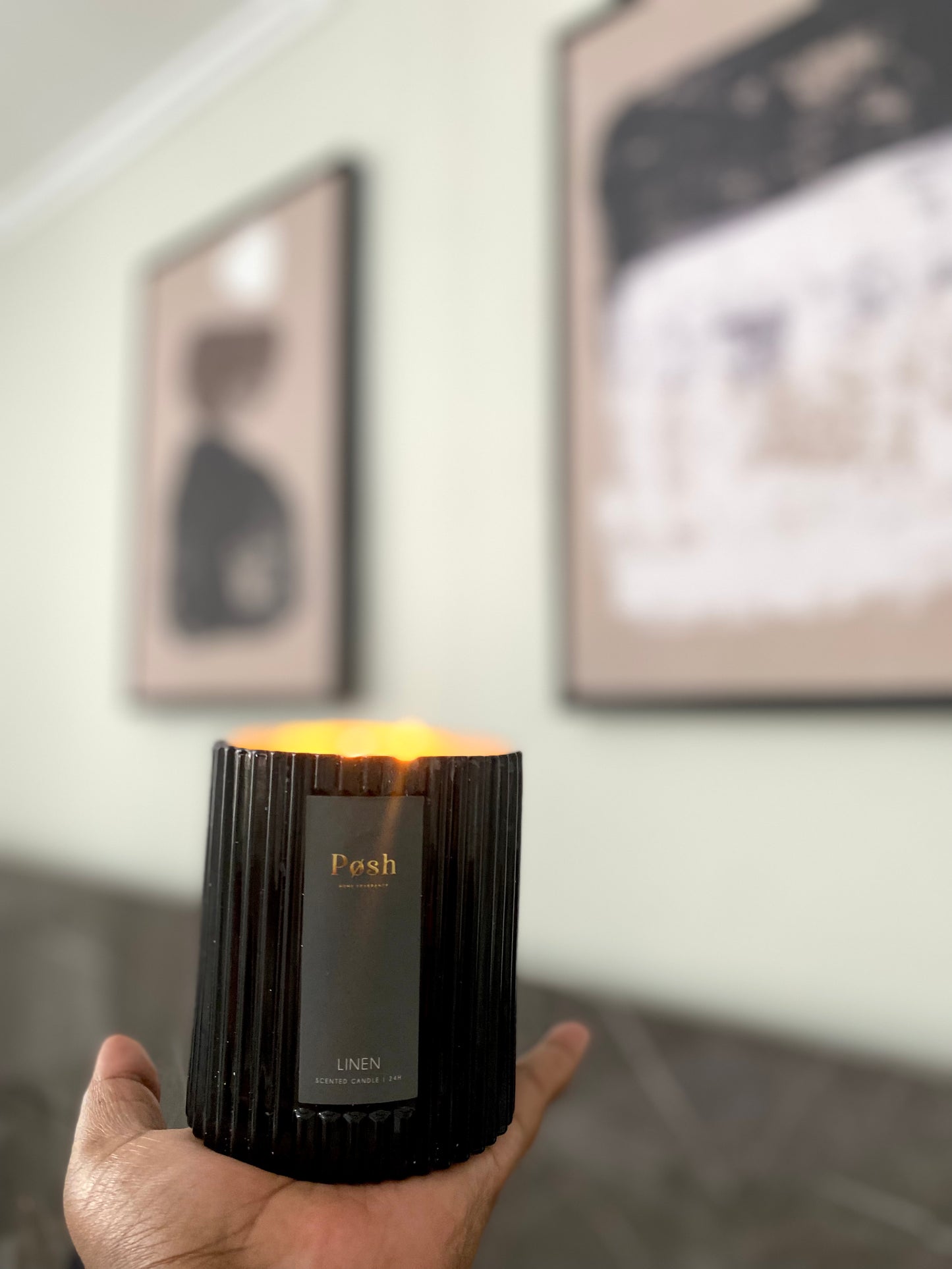 Scented wrapped candles in a luxury glass jar