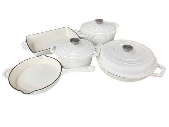 8 piece cast iron pots