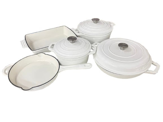 8 piece cast iron pots