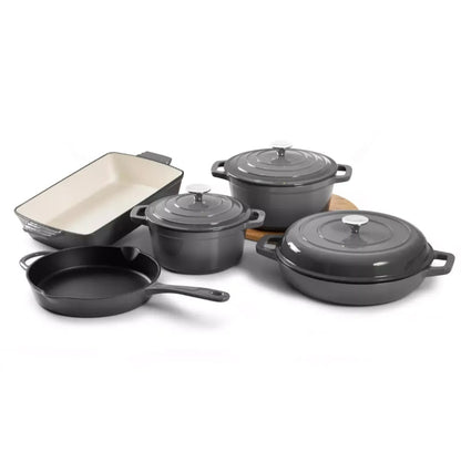 8 piece cast iron pots