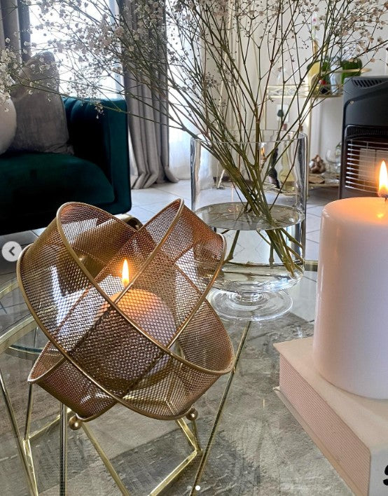 Gold candle holder