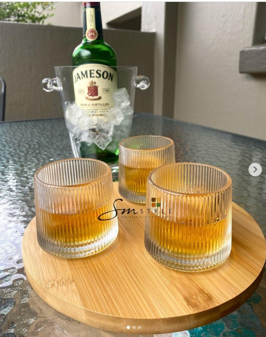 Roller whiskey glasses