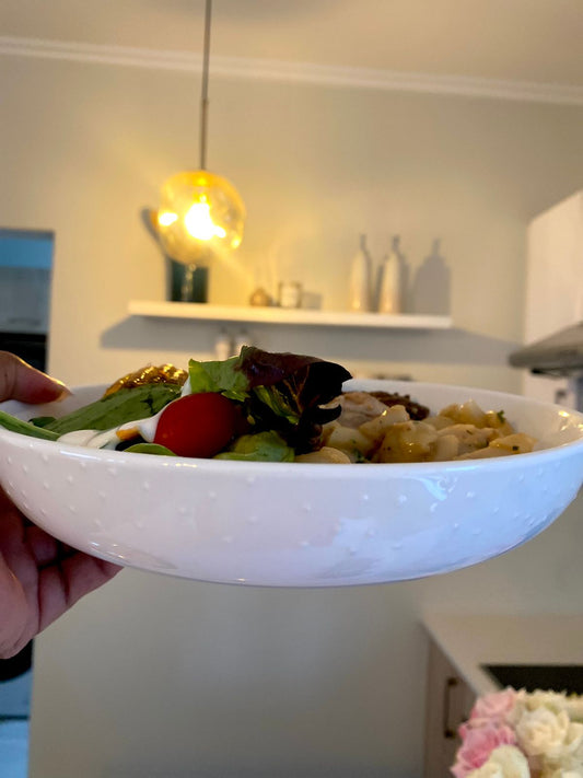 White bowls - pasta